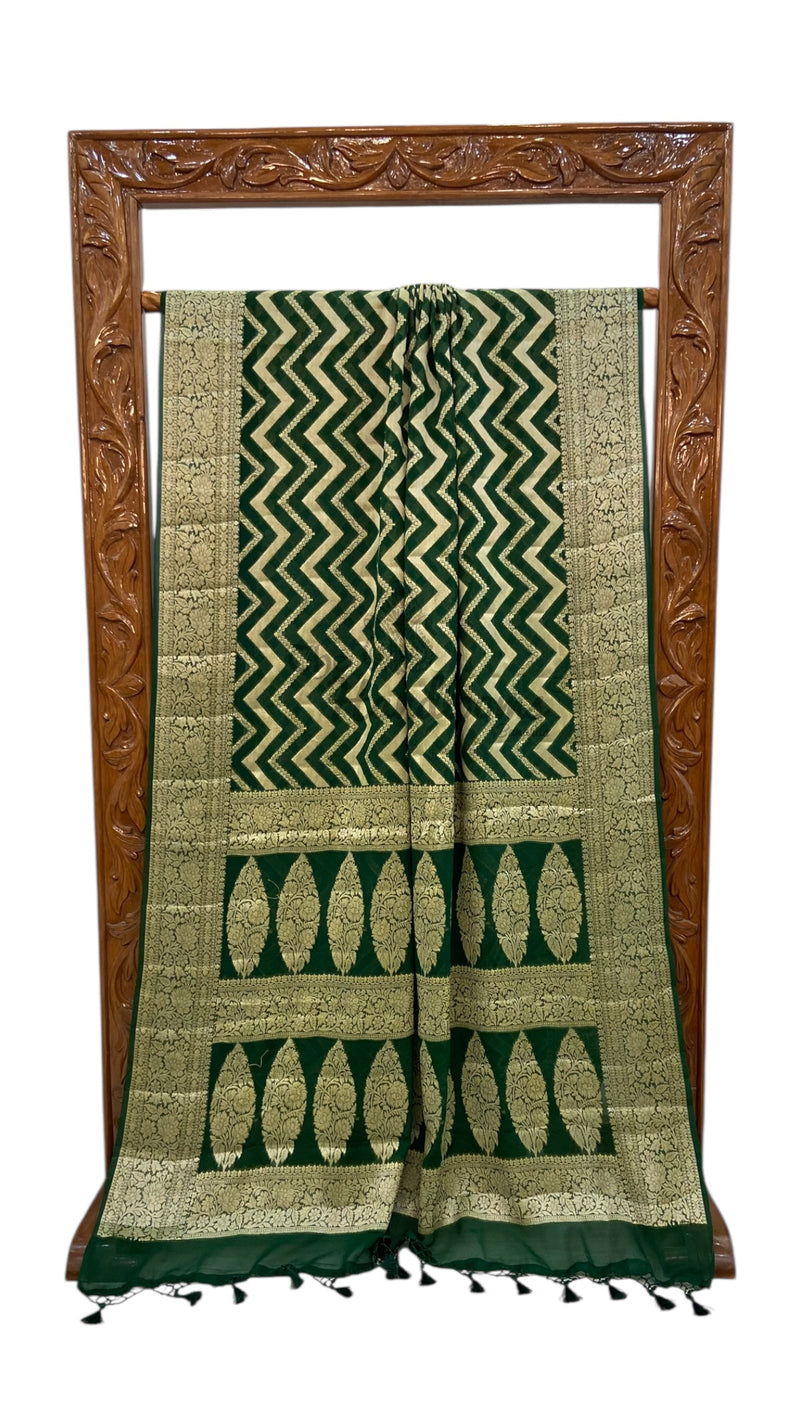 Pure Chiffon Khaddi Banarasi Saree - The Handlooms