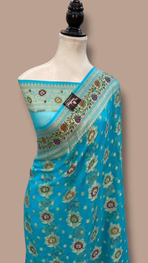 Pure Chiffon Khaddi Banarasi Saree - The Handlooms