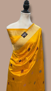 Pure Katan Silk Banarasi Handloom Saree - All over Kadua motifs With Meenakari - The Handlooms