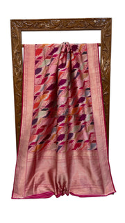 Ektara Pure Katan Silk Banarasi Handloom Saree - All over kadiyal Jaal work Rangkart - The Handlooms