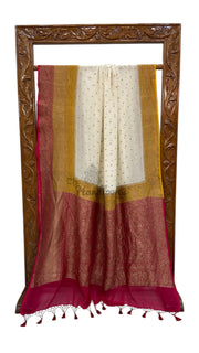 Pure Khaddi Georgette Handloom Banarasi Saree - Antique Zari - The Handlooms