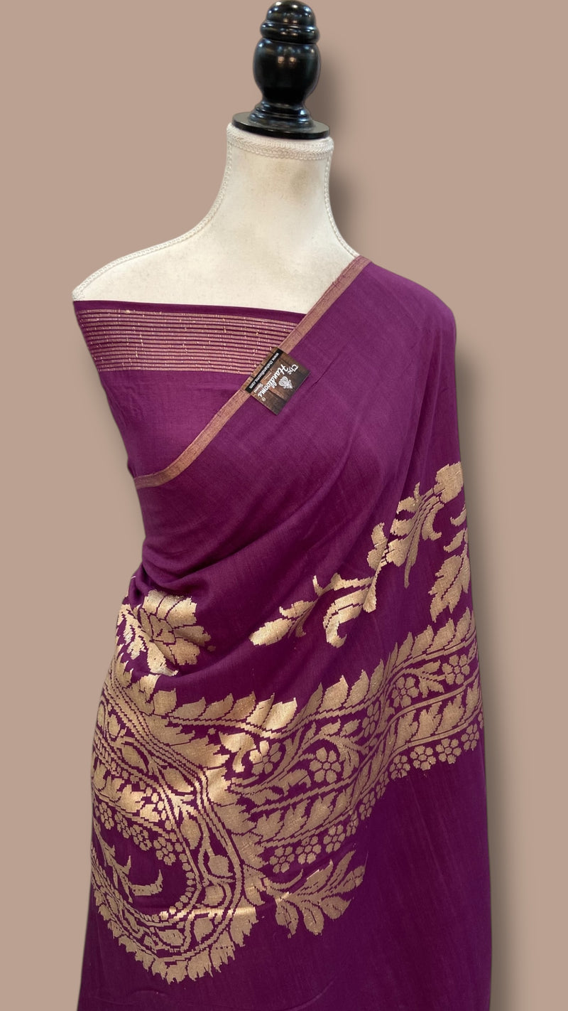 Moonga Georgette Handloom Banarasi Saree - The Handlooms