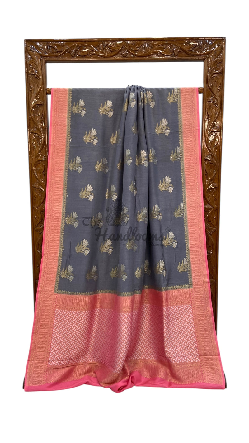 Moonga Georgette Handloom Banarasi Saree - The Handlooms