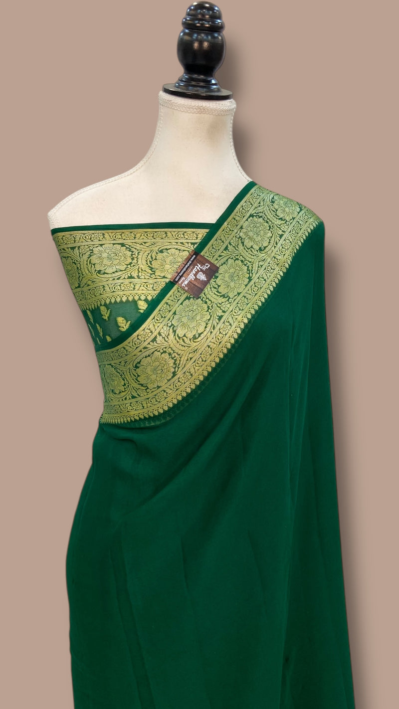 Pure Chiffon Khaddi Banarasi Saree - The Handlooms