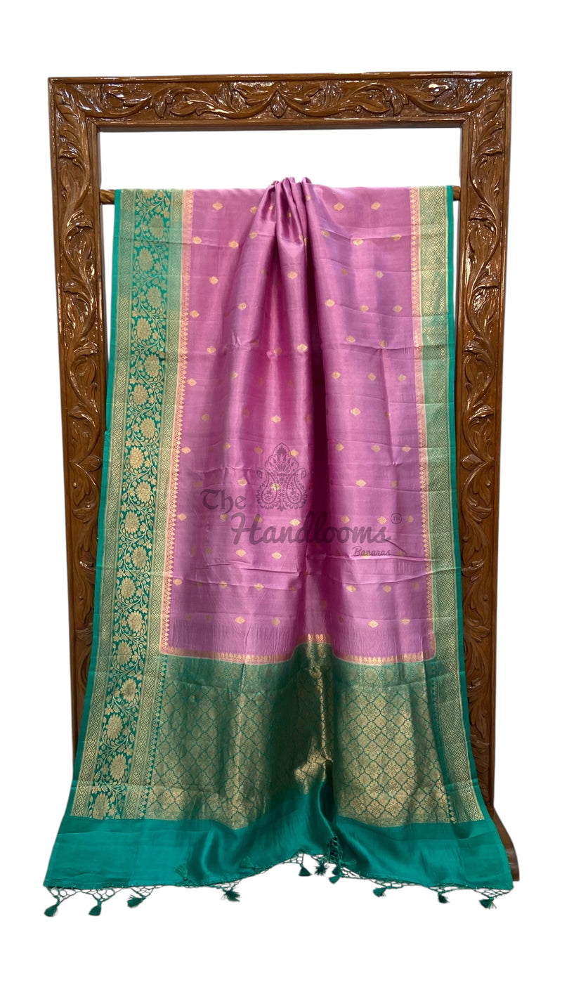 Pure Katan Silk Banarasi Handloom Saree - All over Kadua motifs - The Handlooms