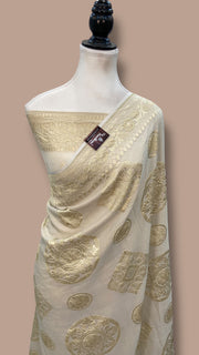 Moonga Georgette Handloom Banarasi Saree - The Handlooms