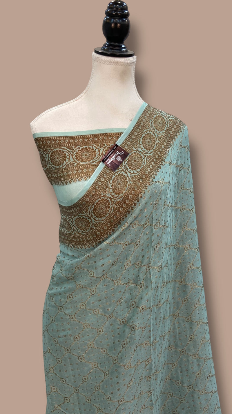 Pure Chiffon Khaddi Banarasi Saree - The Handlooms