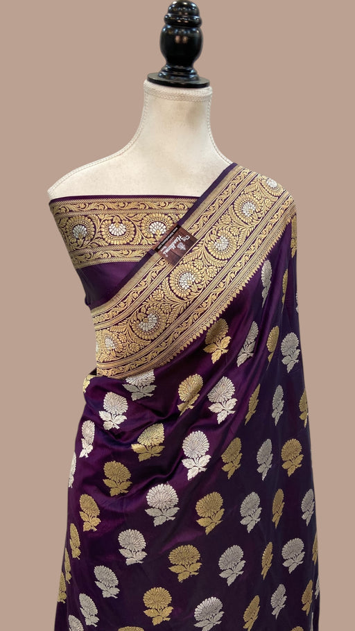 Ektara Pure Katan Silk Banarasi Handloom Saree - All over kadiyal Jaal work - The Handlooms