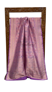 Regal Pure Katan Silk Banarasi Saree – Handwoven Tanchui Brocade with Meenakari Work - The Handlooms