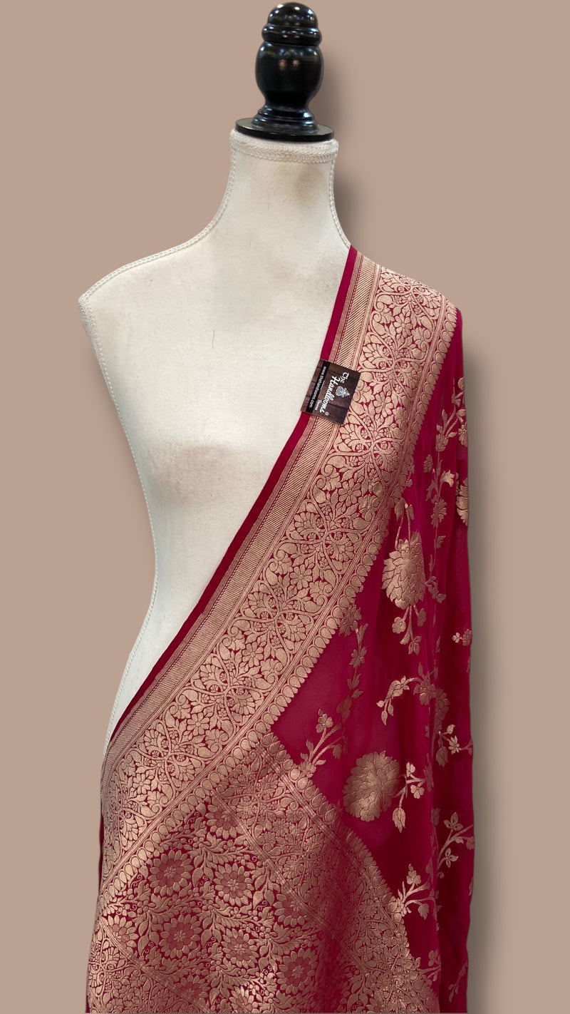 Pure Khaddi Georgette Handloom Dupatta - The Handlooms