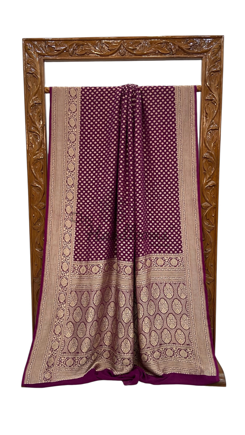 Khaddi Georgette Handloom Banarasi Saree - The Handlooms