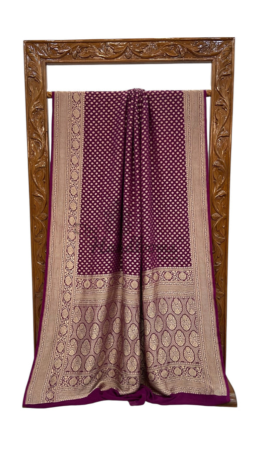 Khaddi Georgette Handloom Banarasi Saree - The Handlooms