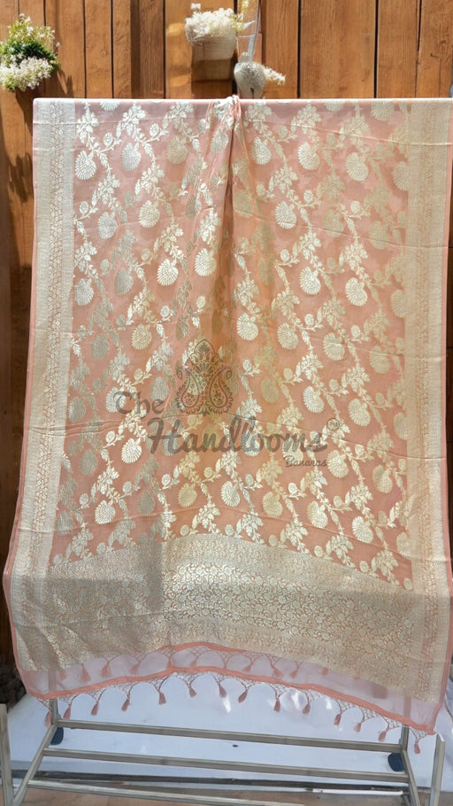 Pure Khaddi Georgette Handloom Dupatta - The Handlooms