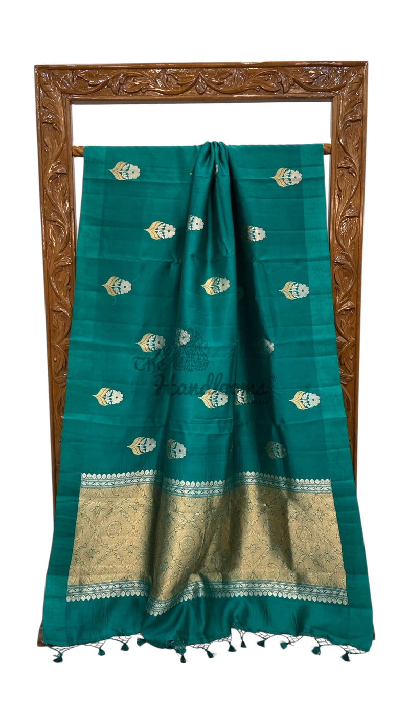 Pure Katan Silk Banarasi Handloom Saree - All over Kadua motifs - The Handlooms