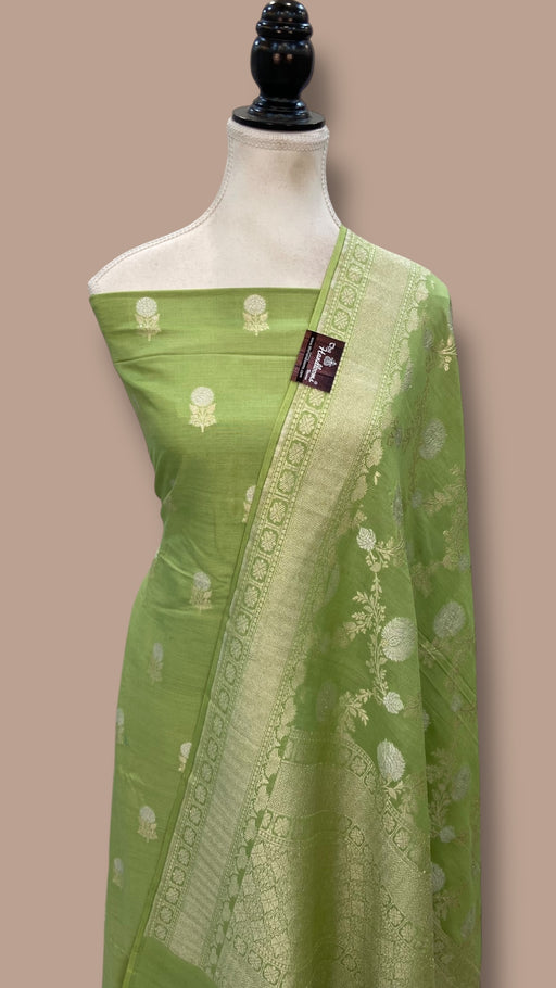 Pure Moonga Georgette Banarasi Dress Material - The Handlooms