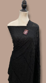 Pure Georgette Banarasi Chikankari Dress Material - The Handlooms