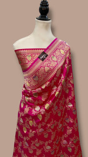 Ektara Pure Katan Silk Banarasi Handloom Saree - All over kadiyal Jaal work - The Handlooms
