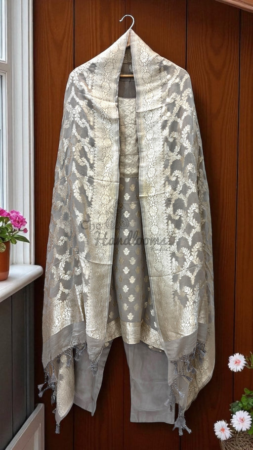 Khaddi Georgette Banarasi Dress material-Stitched jest - The Handlooms