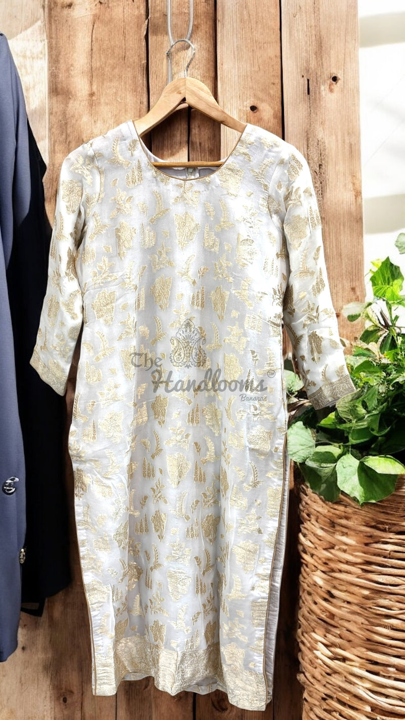 Khaddi Georgette Banarasi Dress material-Stitched - The Handlooms