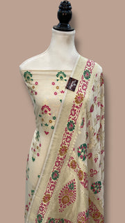 Pure Moonga Georgette Banarasi Dress Material - The Handlooms