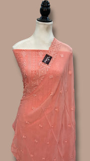 Pure Georgette Banarasi Chikankari Dress Material - The Handlooms