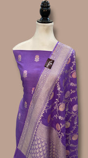 Pure Moonga Georgette Banarasi Dress Material - The Handlooms