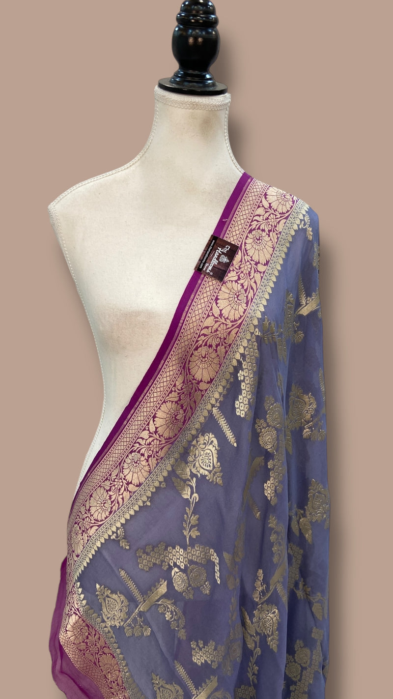 Pure Khaddi Georgette Handloom Dupatta - The Handlooms