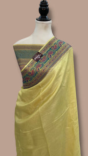 Pure Tussar Silk Handloom Banarasi Saree - The Handlooms