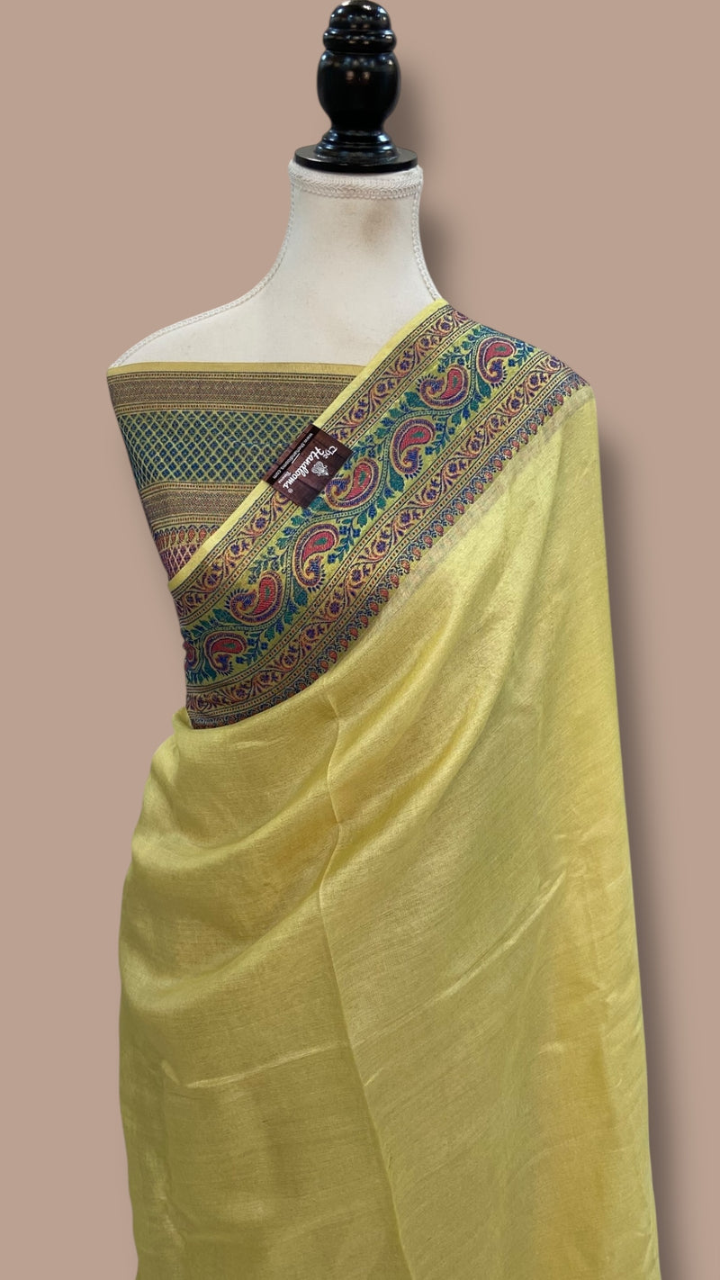 Pure Tussar Silk Handloom Banarasi Saree - The Handlooms
