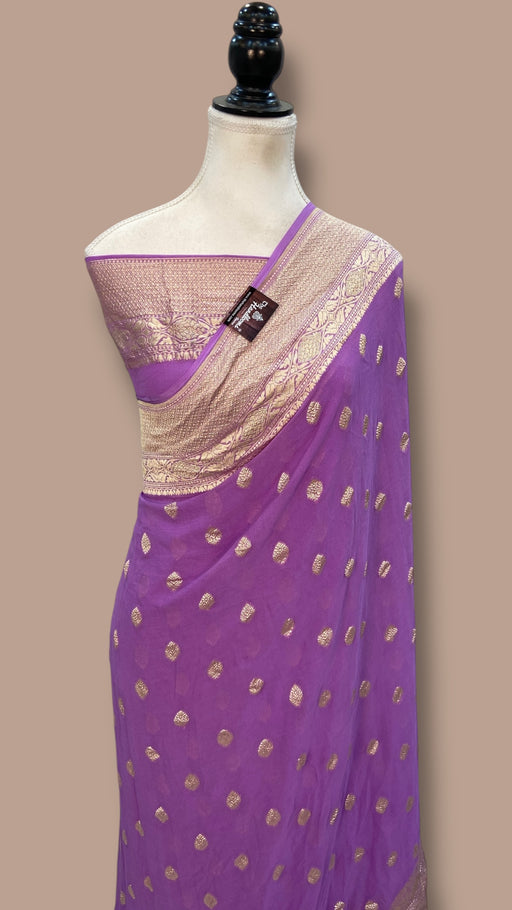 Khaddi Georgette Handloom Banarasi Saree - The Handlooms