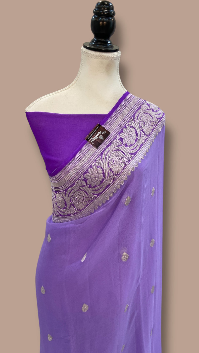 Pure Georgette Handloom Banarasi Saree - The Handlooms