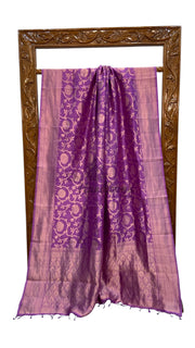 Pure Katan Silk Banarasi Handloom Saree - All Over Jaal Work - The Handlooms