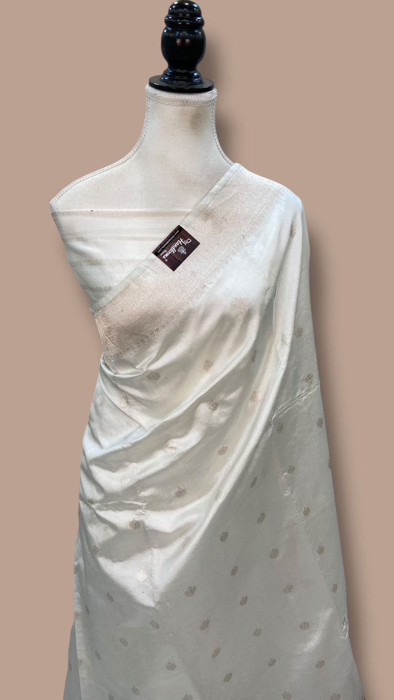 Pure Katan Silk Banarasi Handloom Saree - All over Kadua motifs - The Handlooms