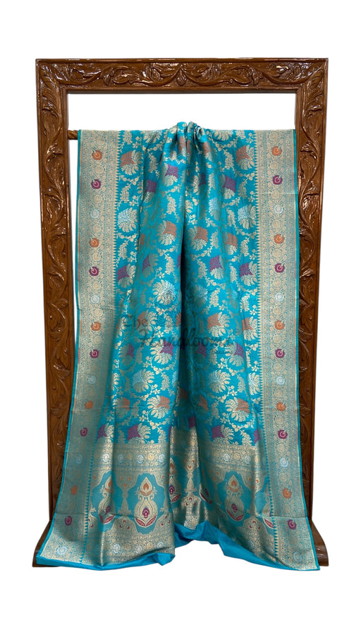 Pure Katan Silk Banarasi Handloom Saree - All over Jaal work With Meenakari - The Handlooms