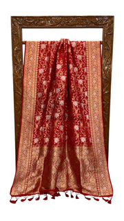 Pure Katan Silk Banarasi Handloom Saree - All Over Sona Roopa Jaal Work - The Handlooms