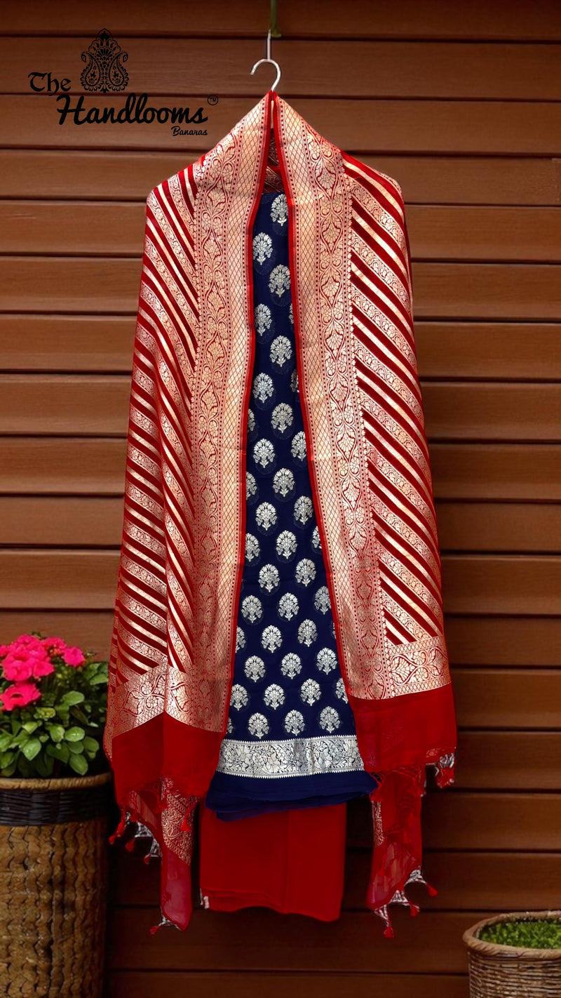 Khaddi Georgette Banarasi Dress material - The Handlooms