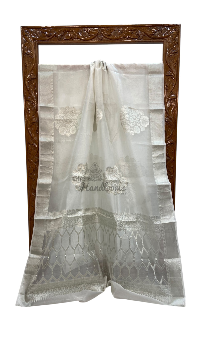 Pure Kora Handloom Banarasi Saree - The Handlooms