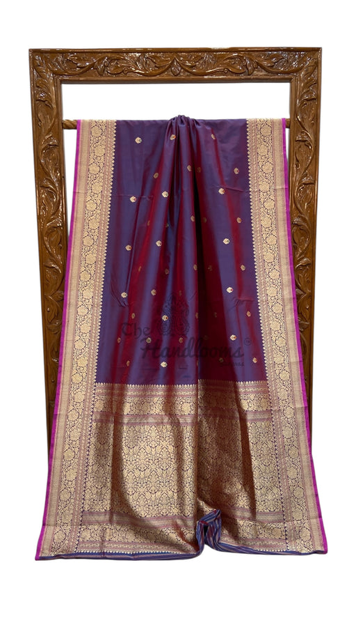 Pure Katan Silk Handloom Banarasi Saree - All Over Kadua Motifs With Meenakari - The Handlooms