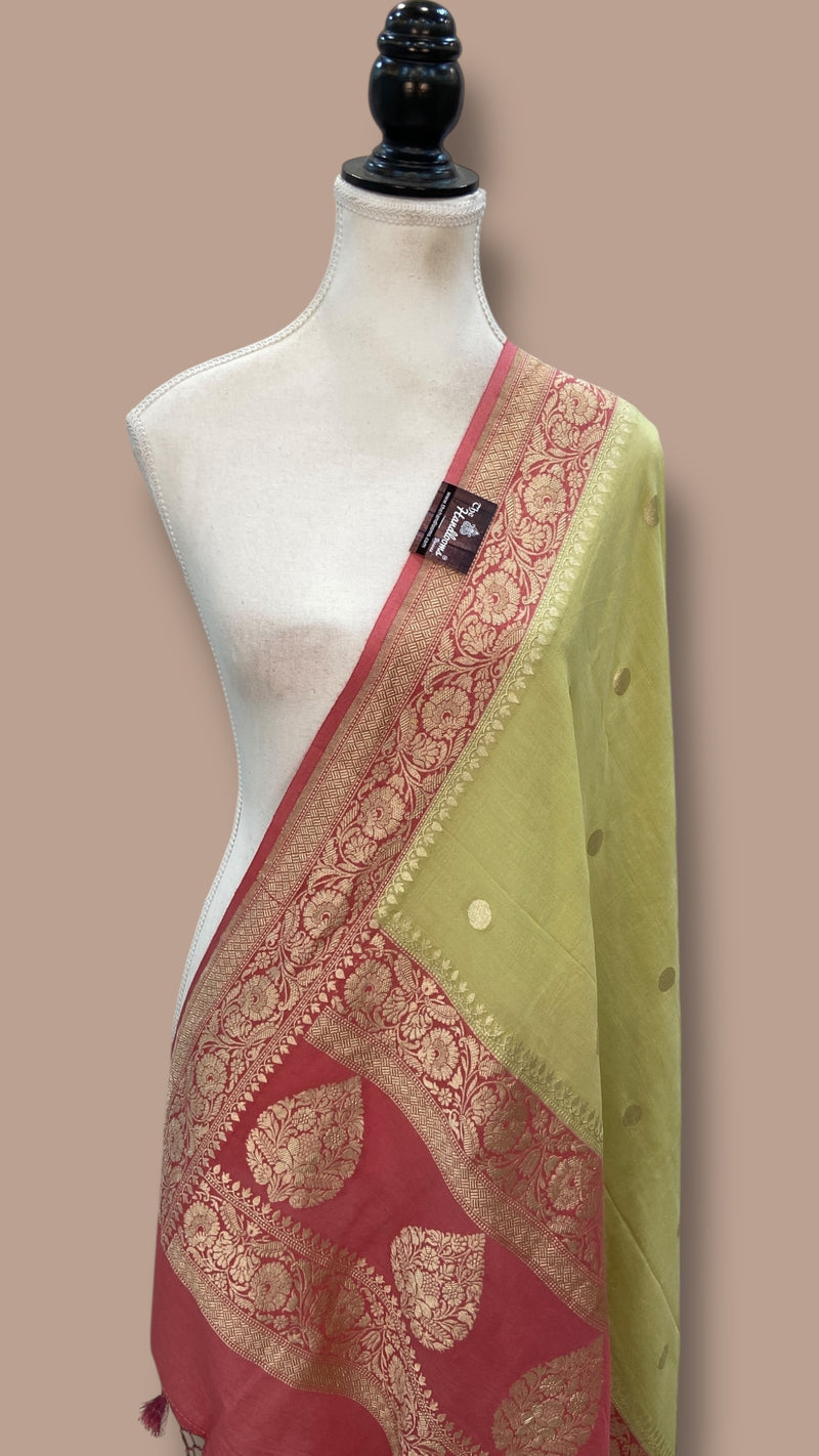 Pure Moonga Georgette Handloom Banarasi Dupatta - The Handlooms