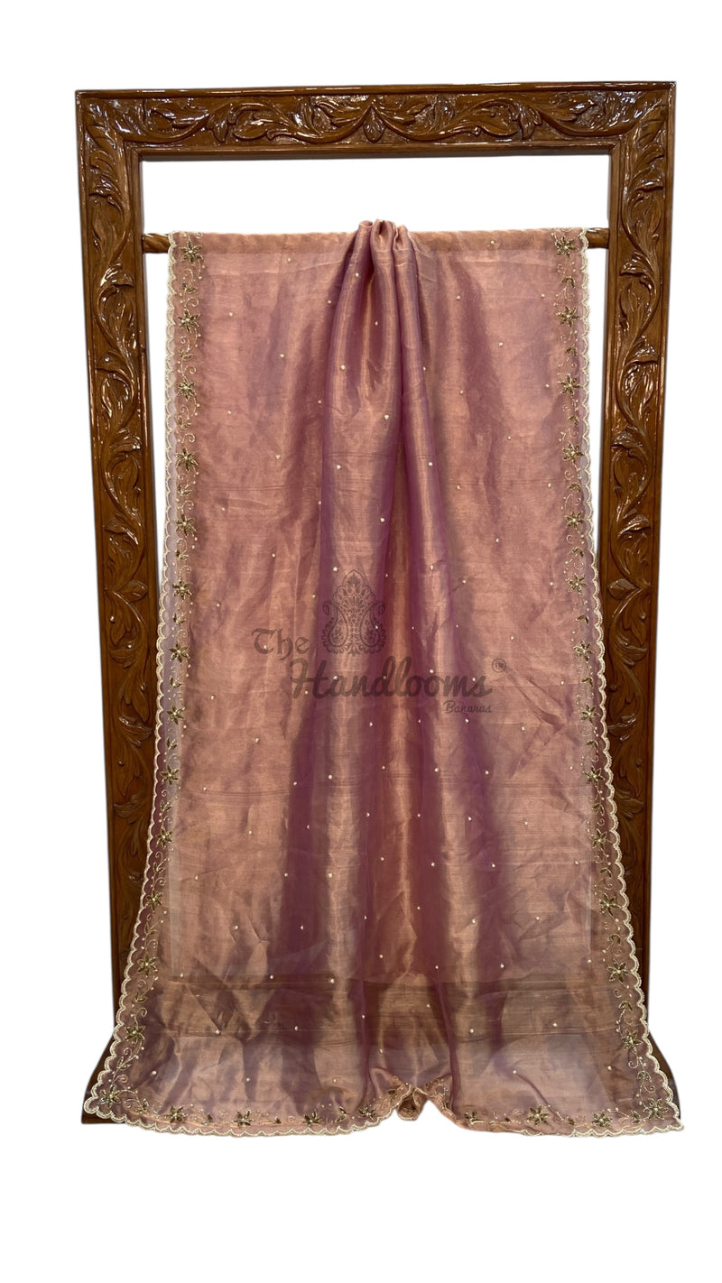 Pure Kora Tissue Handloom Banarasi Saree - Handwork - The Handlooms