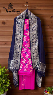Pure Katan Silk Handlooms Banarasi Dress material - The Handlooms