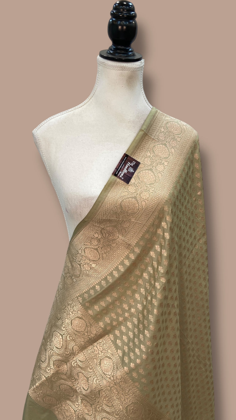 Pure Katan Silk Handloom Banarasi Dupatta - The Handlooms