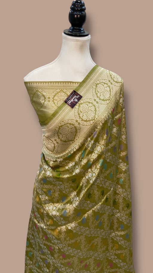 Ektara Pure Katan Silk Banarasi Handloom Saree - All Over Kadiyal Jaal Work - The Handlooms