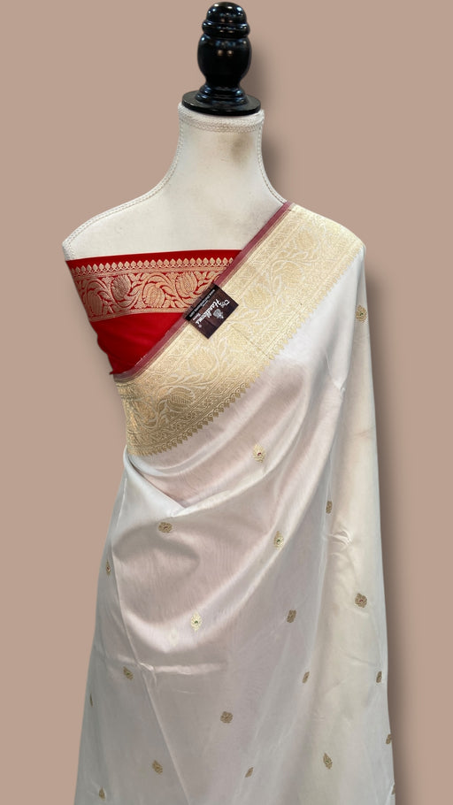 Pure Katan Silk Banarasi Handloom Saree - All Over Kadua Motifs - The Handlooms
