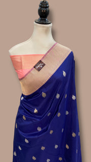 Pure Katan Silk Banarasi Handloom Saree - All Over Kadua Motifs - The Handlooms