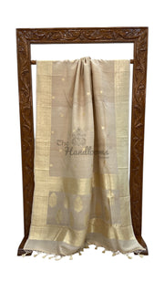 Pure Tussar Silk Handloom Banarasi Saree - Water Zari - The Handlooms