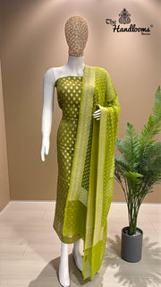 Tissue Khaddi Georgette Banarasi Dress material - The Handlooms