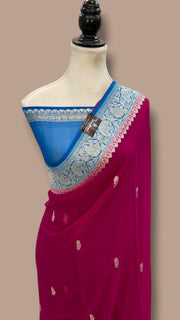 Pure Georgette Handloom Banarasi Saree - The Handlooms