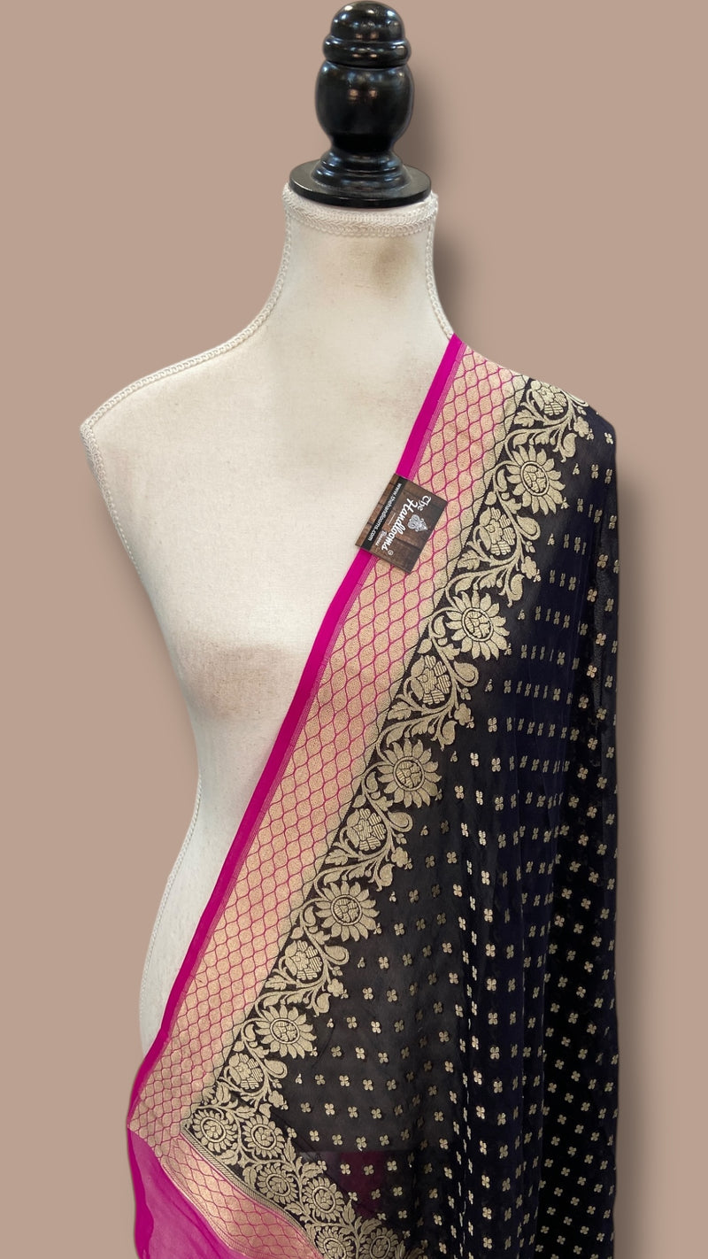Pure Khaddi Georgette Handloom Dupatta - The Handlooms