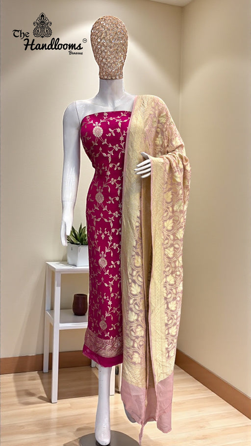 Khaddi Georgette Banarasi Dress material Water Zari - The Handlooms